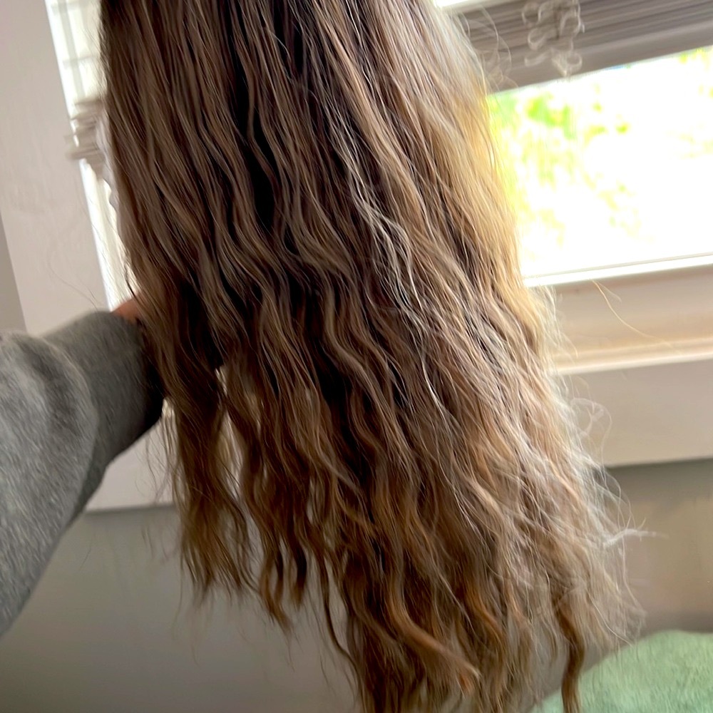 Human hair Ombre Blonde Curly Lace Front Wig